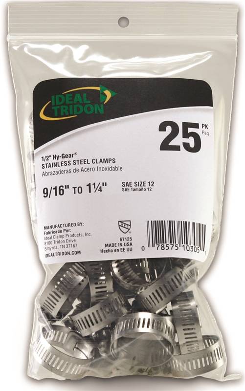 1/2-1-1/4-Inch Worm Gear Hose Clamp