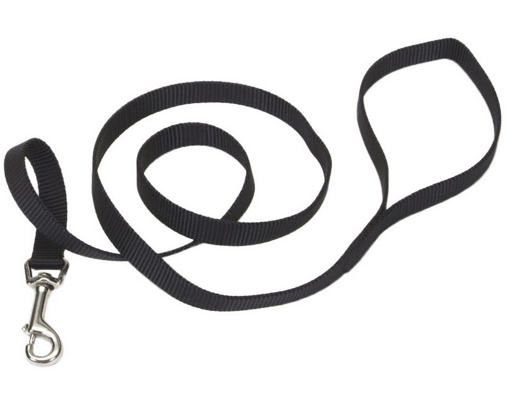 5/8-Inch X 4-Foot Black Single Ply Nylon Dog Leash