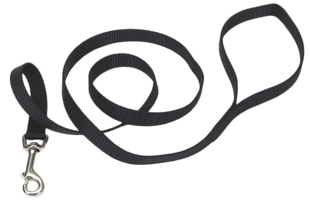 5/8-Inch X 6-Foot Black Single Ply Nylon Dog Leash