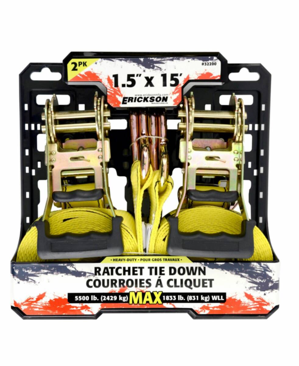 1.5-Inch X 15-Foot 5500-Pound Heavy Duty Ratcheting Tie-Down