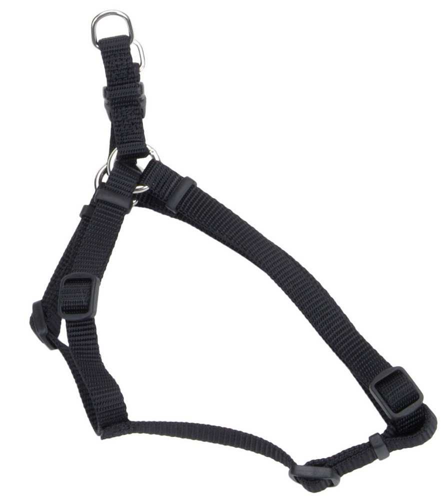 16-24-Inch Adjustable Nylon Dog Harness, Black