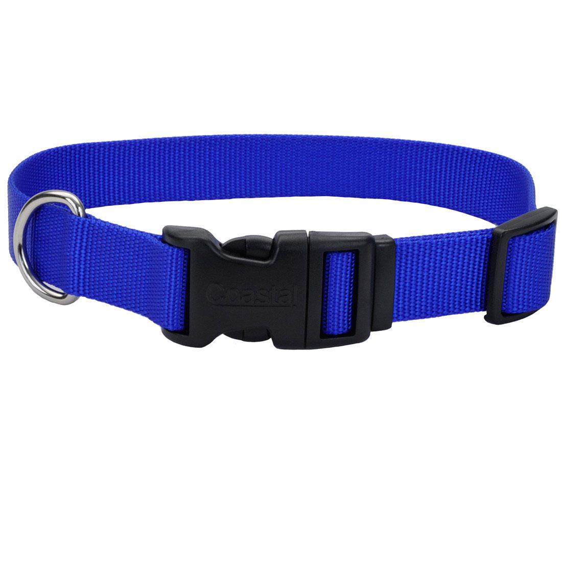 1 x 14-20-Inch Blue Adjustable Dog Collar With Plastic Buckle