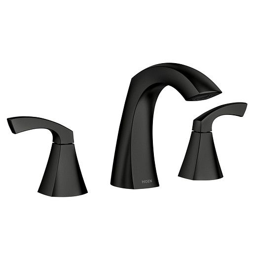 Matte Black Lindor™ 2-Handle High-Arc Bathroom Faucet 2 Matte Black Lindor™ 2-Handle High-Arc Bathroom Faucet