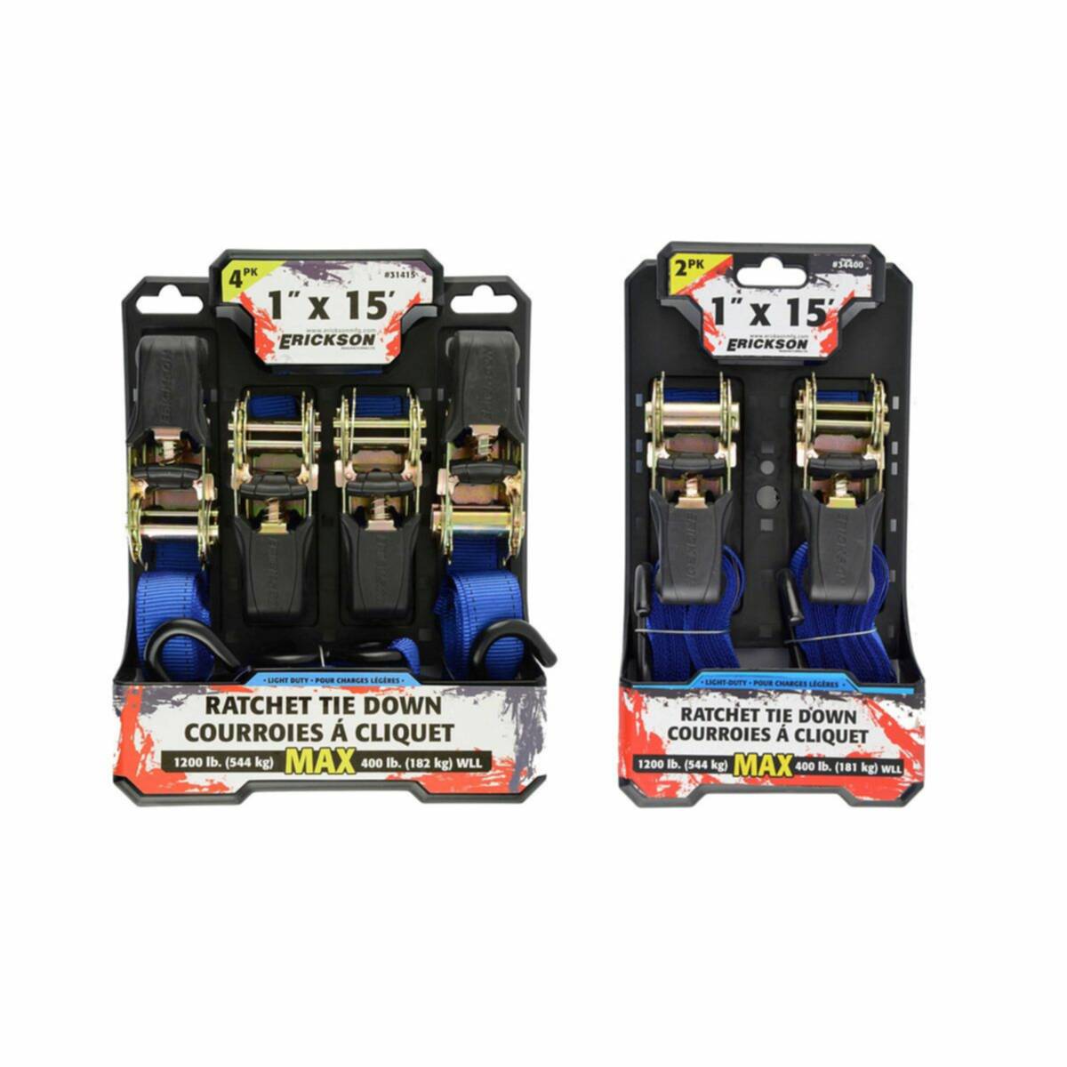 1-Inch X 15-Foot 1200-Pound Ratcheting Tie-Downs