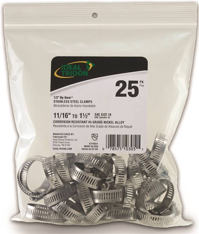 11/16-1-1/2-Inch Stainless Steel Worm Gear Hose Clamp