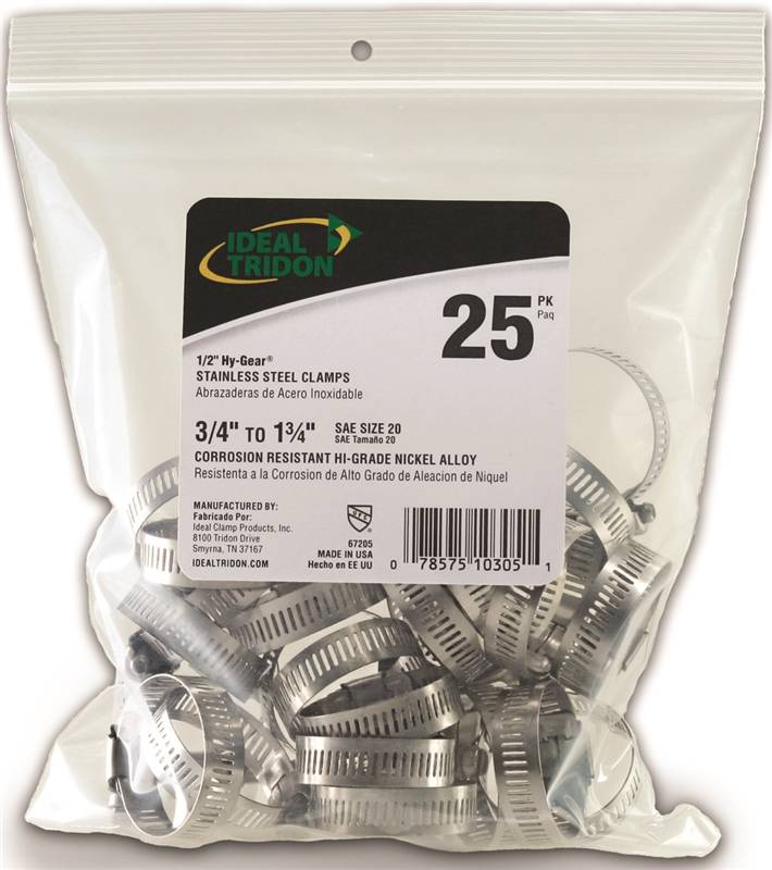 3/4 - 1-3/4-Inch Stainless Steel Clamps