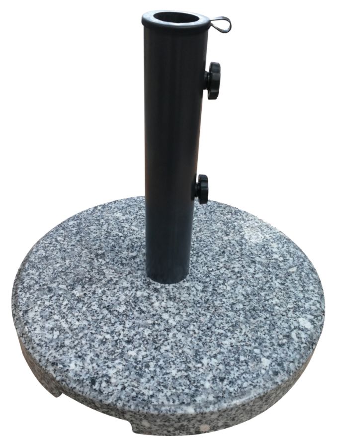 Round Gray And Black Stone Umbrella Base