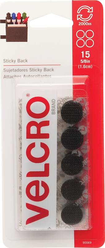 5/8 in Black Velcro Coin Fastener 1 5/8 in Black Velcro Coin Fastener