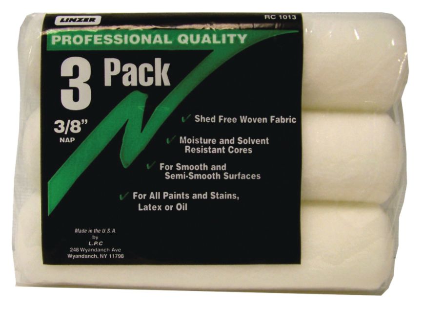 3/8 x 9-Inch Fabric Roller Cover, 3-Pack