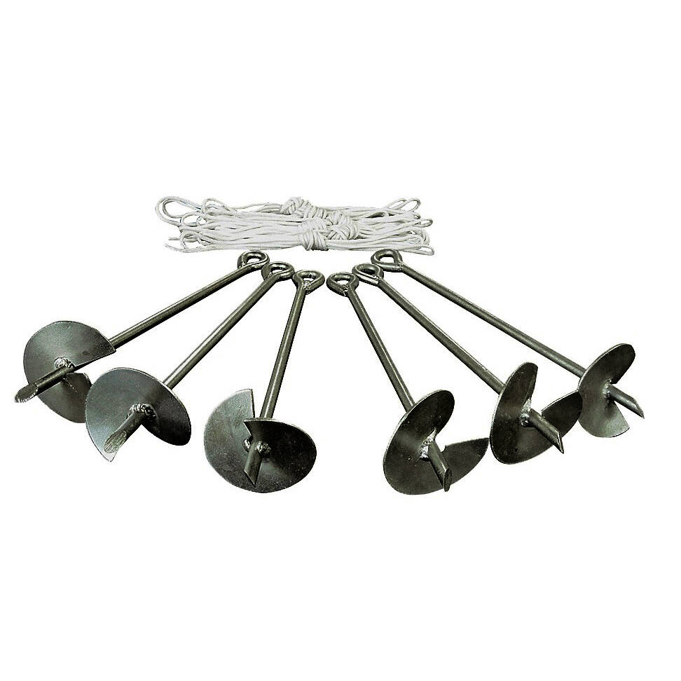Silver Galvanized Steel Hassle-Free Stake For 10 x 20-Foot 6--Leg Carport 1 Silver Galvanized Steel Hassle-Free Stake For 10 x 20-Foot 6--Leg Carport