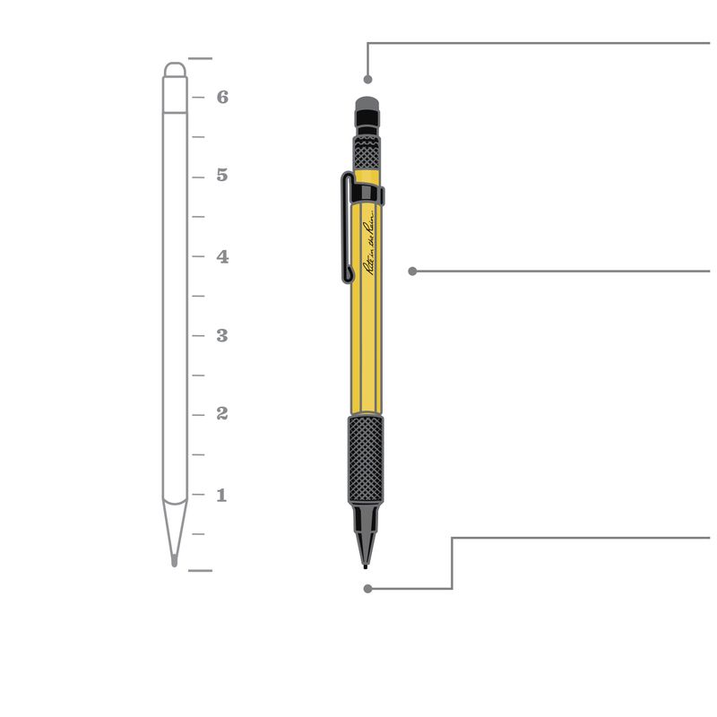 Rite In The Rain, Yellow, 6-Inch, Mechanical Clicker Pencil