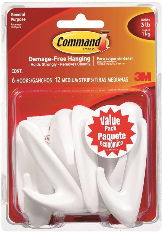 Medium White Plastic Designer Hooks 1 Medium White Plastic Designer Hooks