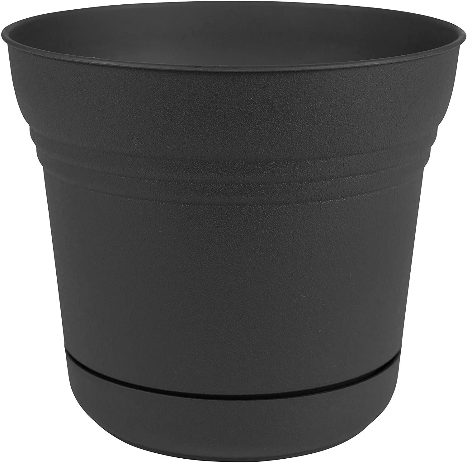10-Inch Black Saturn Planter