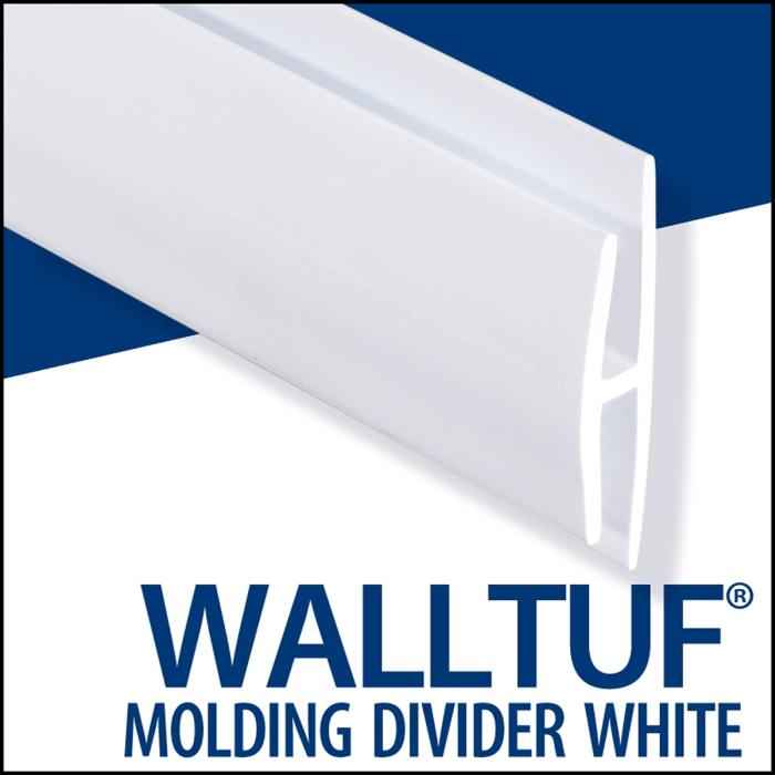 8-Foot White Vinyl Divider Moulding 1 8-Foot White Vinyl Divider Moulding