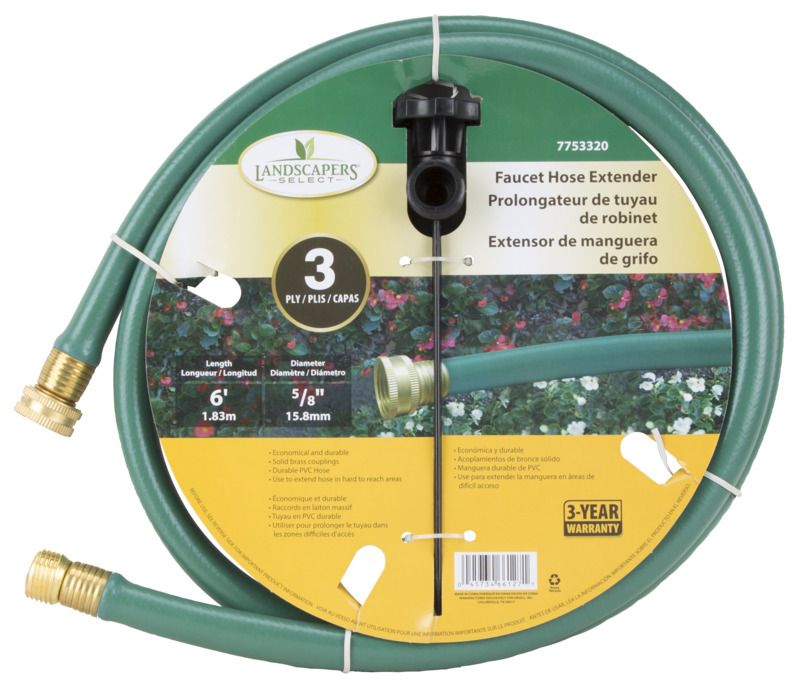 5/8-Inch X 6-Foot 3-Ply Faucet Hose Extender
