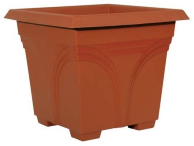 15-Inch Terra Cotta Medallion Deck Box Planter 1 15-Inch Terra Cotta Medallion Deck Box Planter