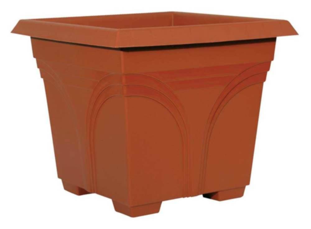 15-Inch Terra Cotta Medallion Deck Box Planter 2 15-Inch Terra Cotta Medallion Deck Box Planter