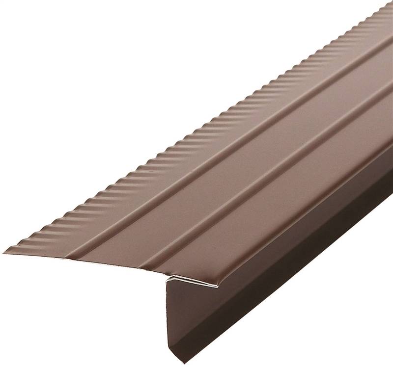 10-Foot Brown Aluminum F5m Hemmed Overhanging Roof Edge 1 10-Foot Brown Aluminum F5m Hemmed Overhanging Roof Edge