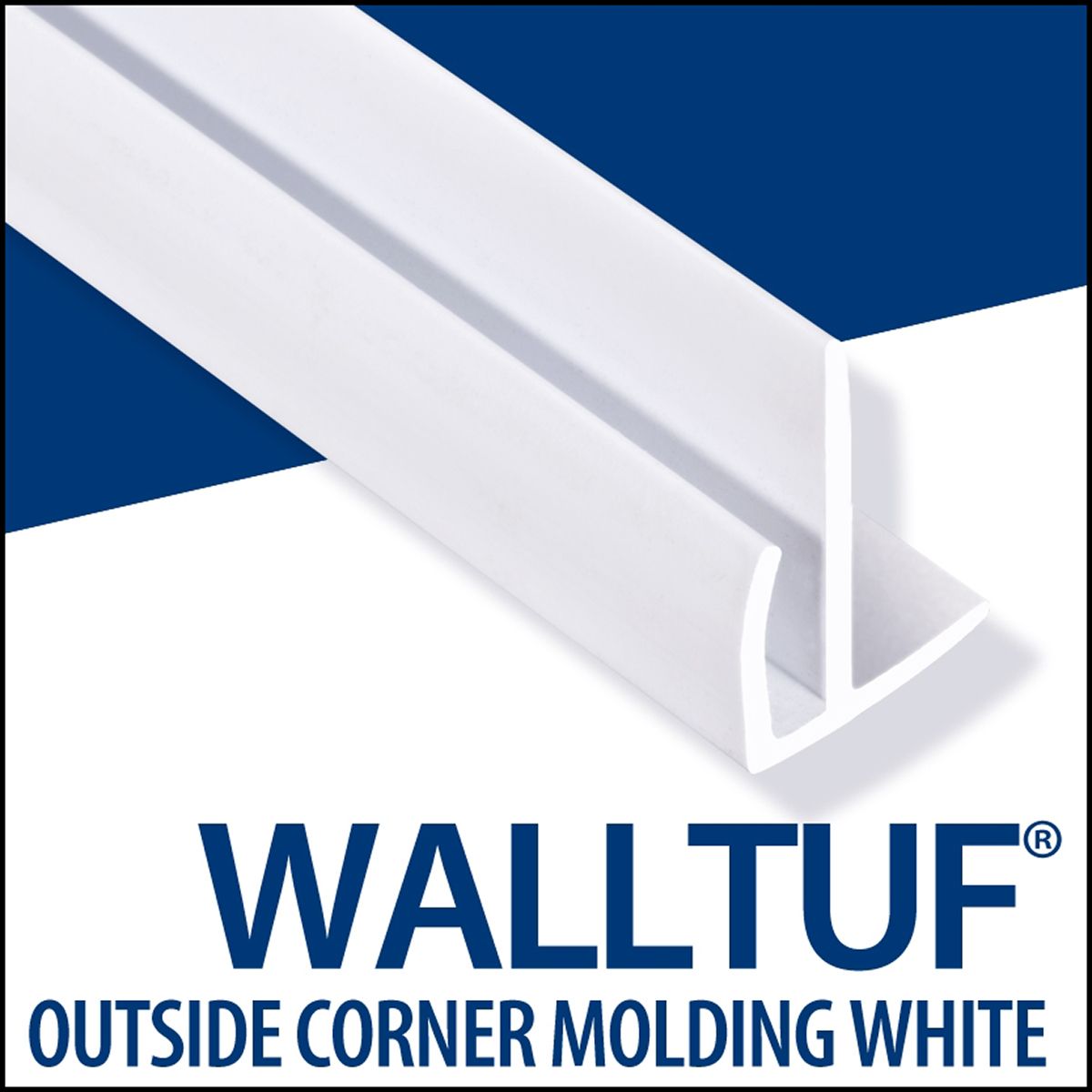 8-Foot White Walltuf Outside Corner Trim