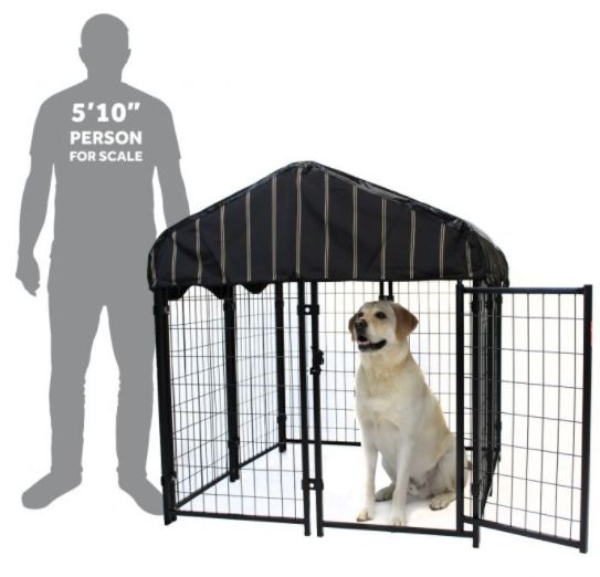 52 x 48 x 48-Inch Black Steel Modular Pet Play Pen With Cover