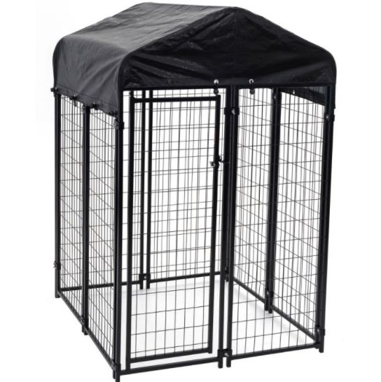 6 x 4 x 4-Foot Black Steel Uptown Dog Kennel With Cover 3 6 x 4 x 4-Foot Black Steel Uptown Dog Kennel With Cover