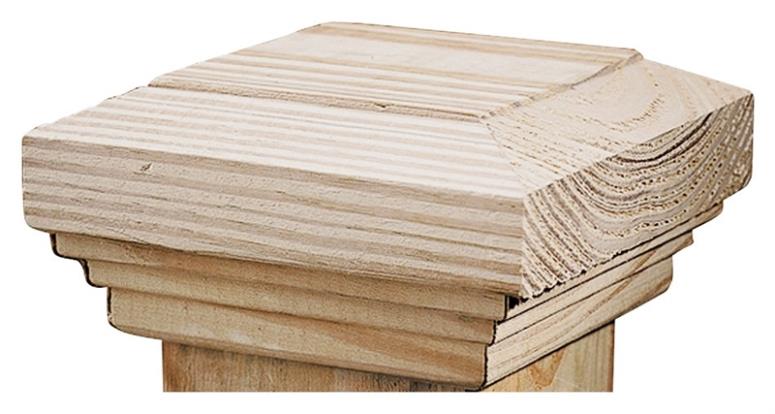 6 x 6 x 7-1/2 -Inch Southern Yellow Pine Tiffany Fancy Post Cap
