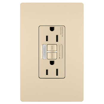 radiant® 15-Amp 125-Volt Commercial / Residential Tamper-Resistant, Weather-Resistant GFCI Duplex Receptacle, 1-Pack, Ivory 3 radiant® 15-Amp 125-Volt Commercial / Residential Self-Test GFCI Duplex Receptacle, 1-Pack, Light Almond