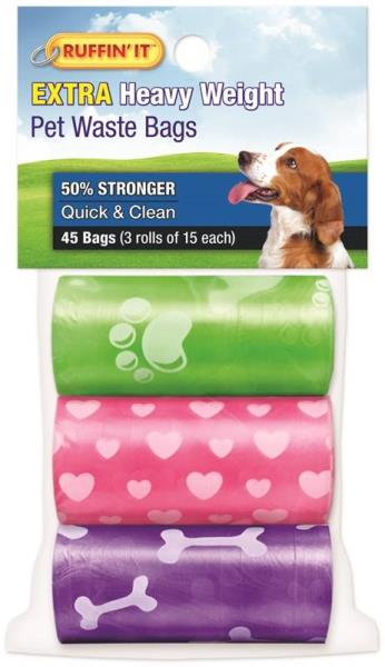 Ruffin' It Dog Extra Heavy Weight Waste Bags 45-Count