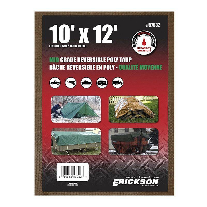 10 x 12-Foot Brown And Green Mid-Grade Reversible Poly Tarp 2 10 x 12-Foot Brown And Green Mid-Grade Reversible Poly Tarp
