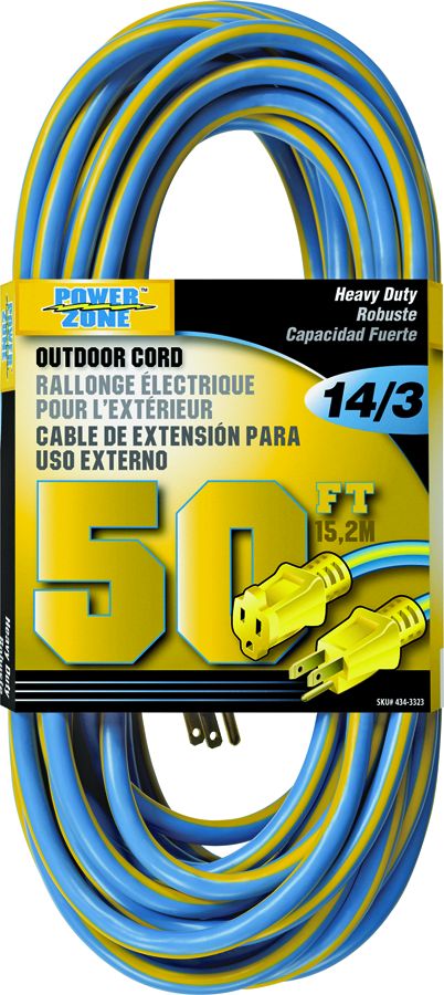 50-Foot 14/3 SJTW Heavy Duty Outdoor Extension Cord