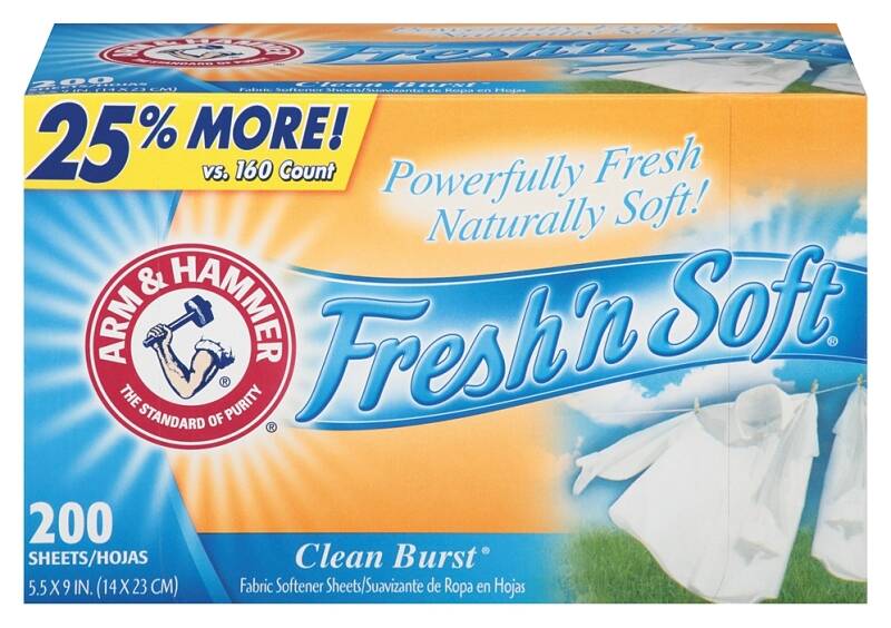 Fresh 'N Soft Clean Burst Dryer Sheet, 200-Count