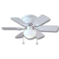 30-Inch White Indoor LED 6-Blade Ceiling Fan