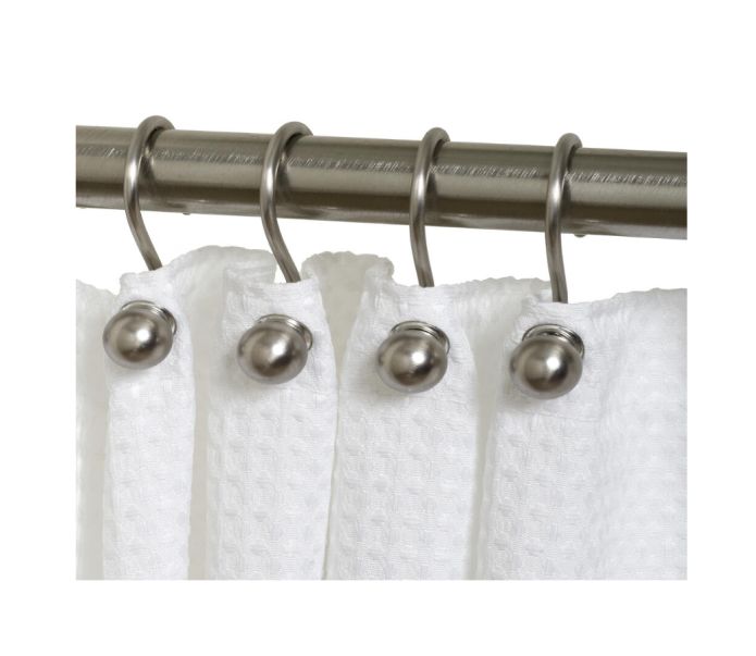 Nickel Ball Shower Curtain Hooks, 12-Piece 1 Nickel Ball Shower Curtain Hooks, 12-Piece
