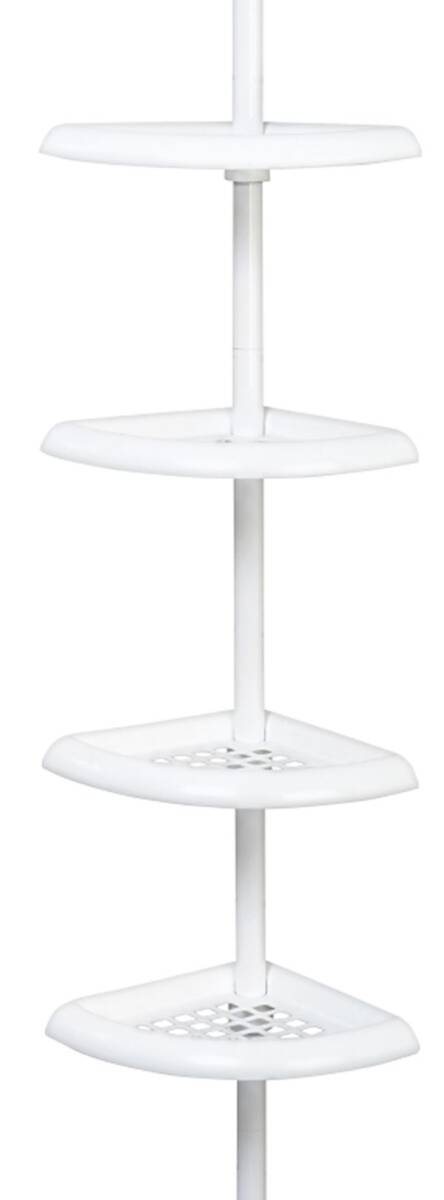 97-Inch 4-Shelf White Tension Pole Shower Caddy 4 97-Inch 4-Shelf White Tension Pole Shower Caddy