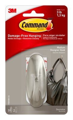 Medium Brushed Nickel Designer Medium Hook