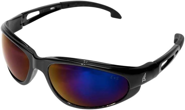 Black/Blue Safety Eyewear With Mirror Lens 2 Black/Blue Safety Eyewear With Mirror Lens