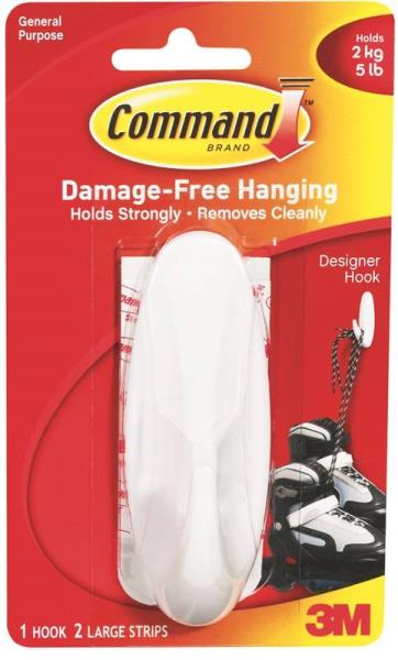 5-Pound, White, Command Large Designer Hook 2 5-Pound, White, Command Large Designer Hook