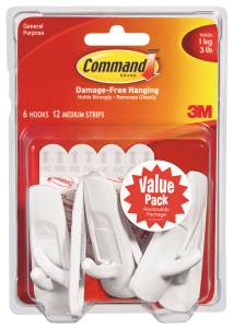 Medium Plastic Command Hook Value Pack