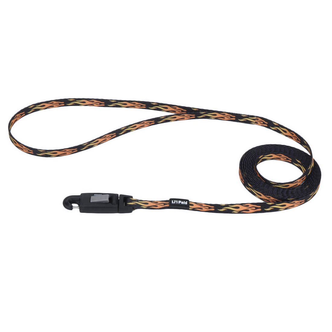 5/16-Inch X 6-Foot Lil' Pals Dog Leash, Black Flames