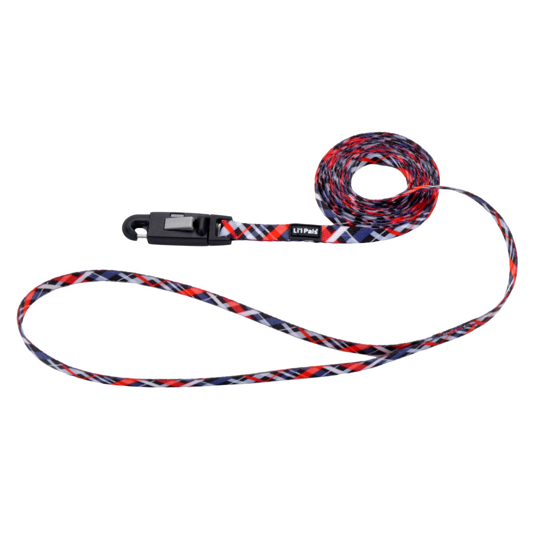 5/16-Inch X 6-Foot Lil' Pals Dog Leash, Red & Gray Plaid