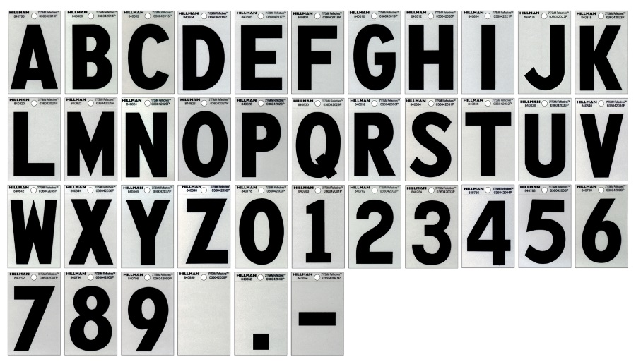 #0 - 3 in Black On Silver Reflective Square-Cut Mylar