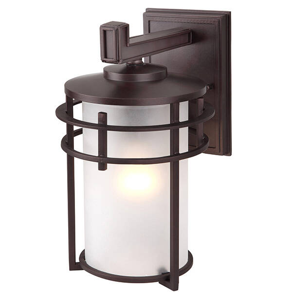 1-Light 11-1/2-Inch Oil Rubbed Bronze And Frosted Glass Flex Outdoor Downlight