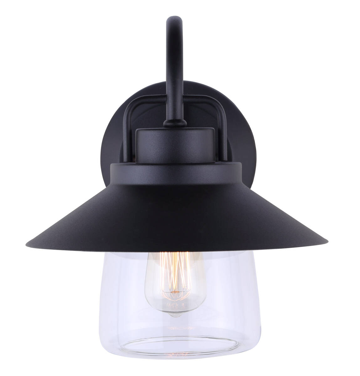 1-Light 10-1/2-Inch Black Clear Glass Colorado Outdoor Downlight
