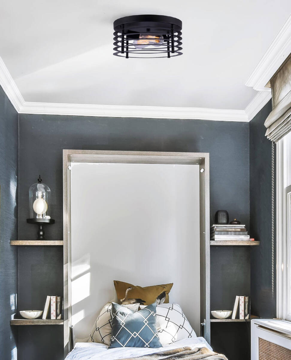 13 x 6-Inch 2-Light Matte Black Flush Mount Alder Ceiling Light Fixture 1 13 x 6-Inch 2-Light Matte Black Flush Mount Alder Ceiling Light Fixture