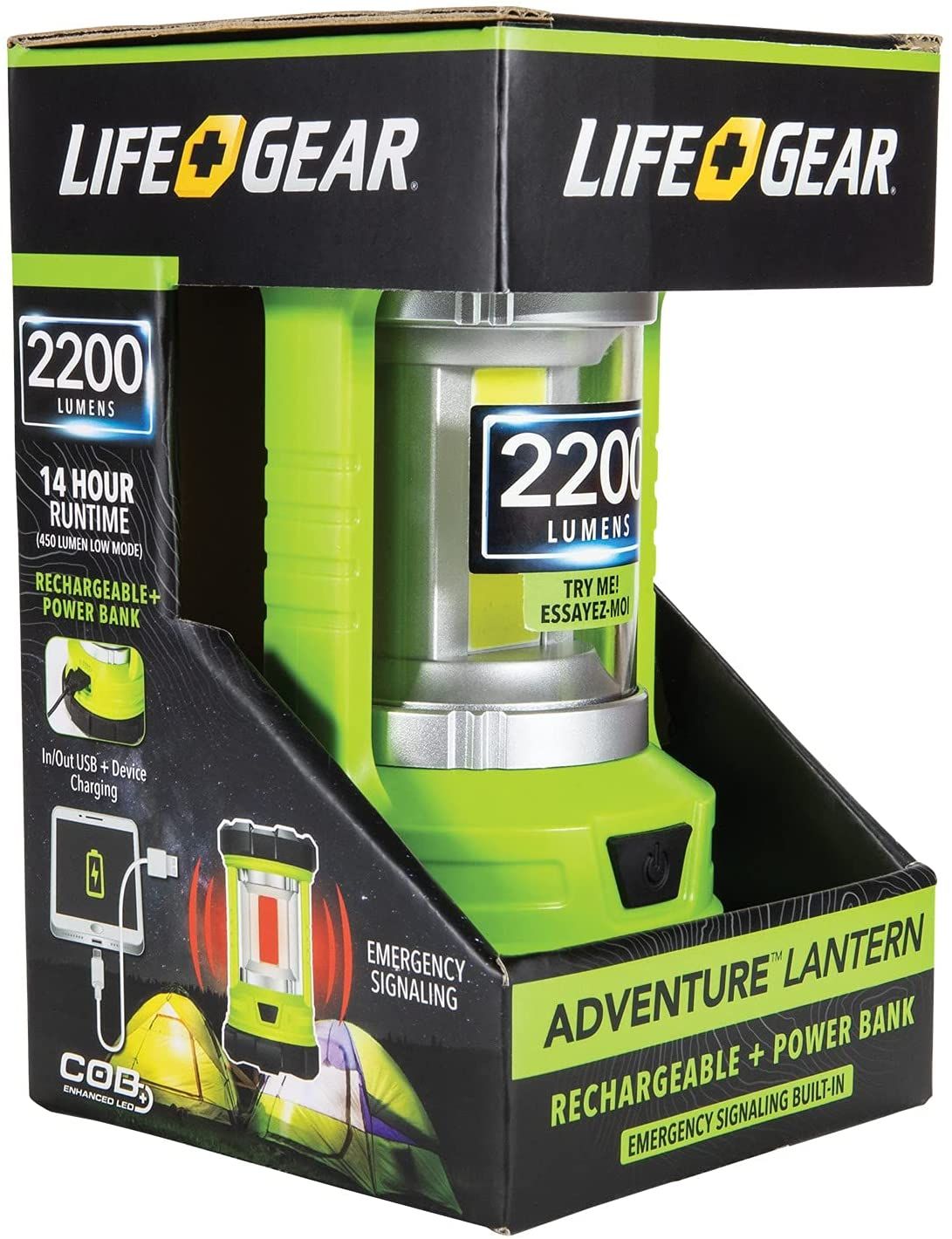 Life Gear 2200-Lumen Rechargeable Lantern And Power Bank 3 Life Gear 2200-Lumen Rechargeable Lantern And Power Bank