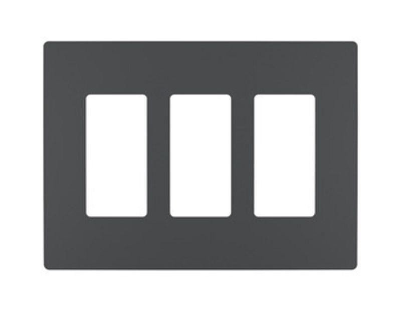 Radiant Graphite 3-Gang Screwless Wall Plate 1 Radiant Graphite 3-Gang Screwless Wall Plate