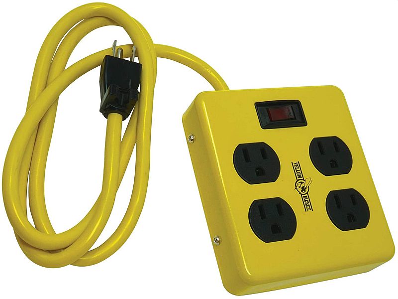 Metal Power Block With 4 Outlets And Lighted Switch 1 Metal Power Block With 4 Outlets And Lighted Switch