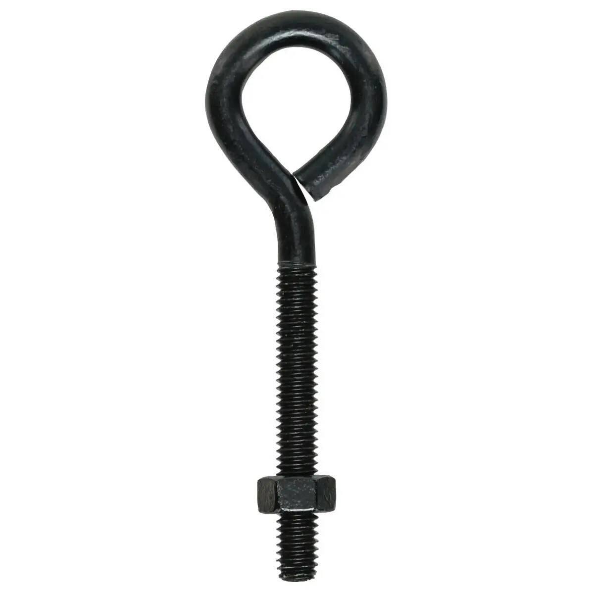 Hardware Essentials™ Eye Bolt With Hex Nut Black 5/16-18 X 4-Inch Black Flagged 1 Hardware Essentials™ Eye Bolt With Hex Nut Black 5/16-18 X 4-Inch Black Flagged