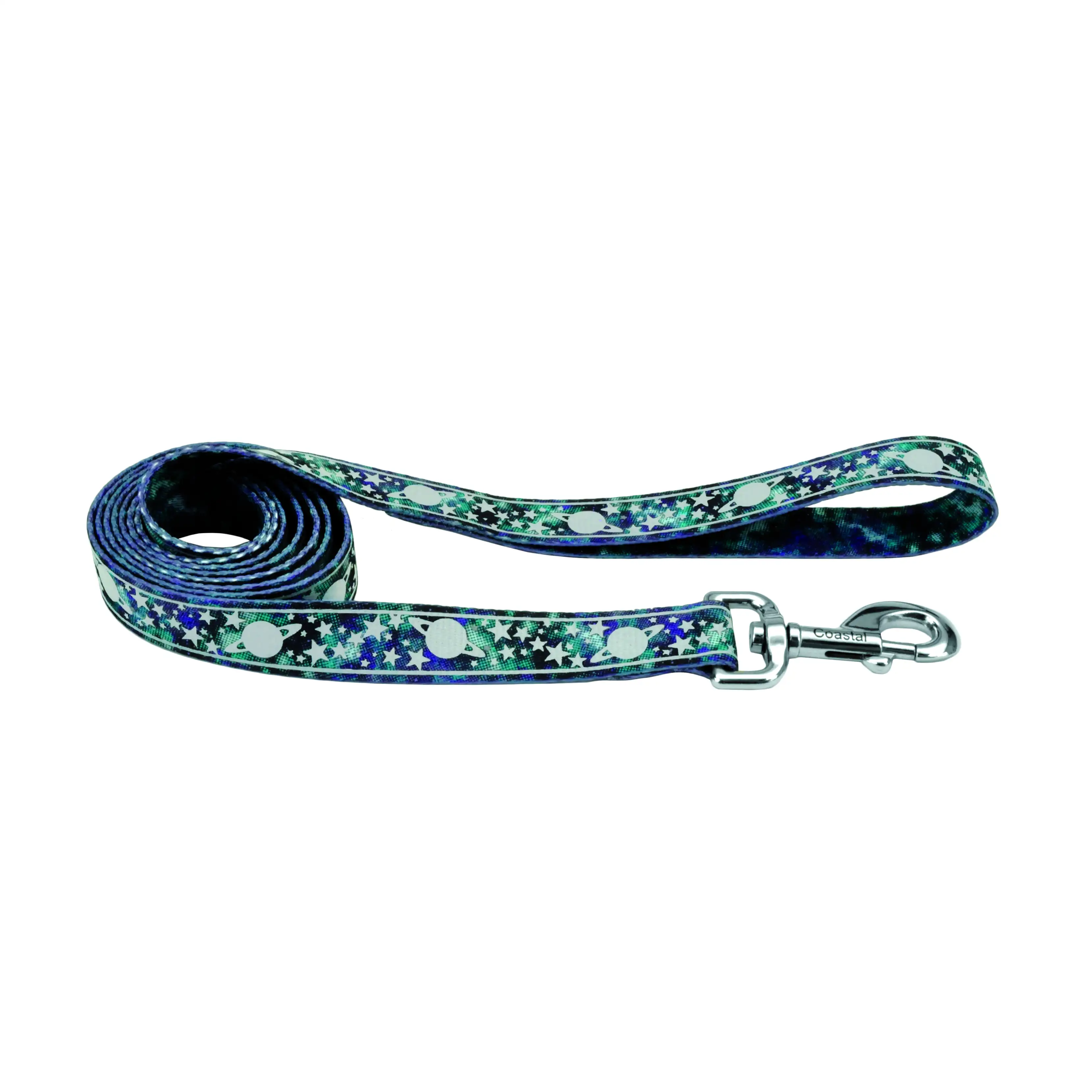 1-Inch X 6-Foot LazerBrite Galaxy Reflective Dog Leash