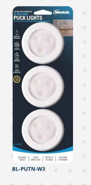 50-Lumen WhiteLED Puck Light, 3-Pack 2 50-Lumen WhiteLED Puck Light, 3-Pack